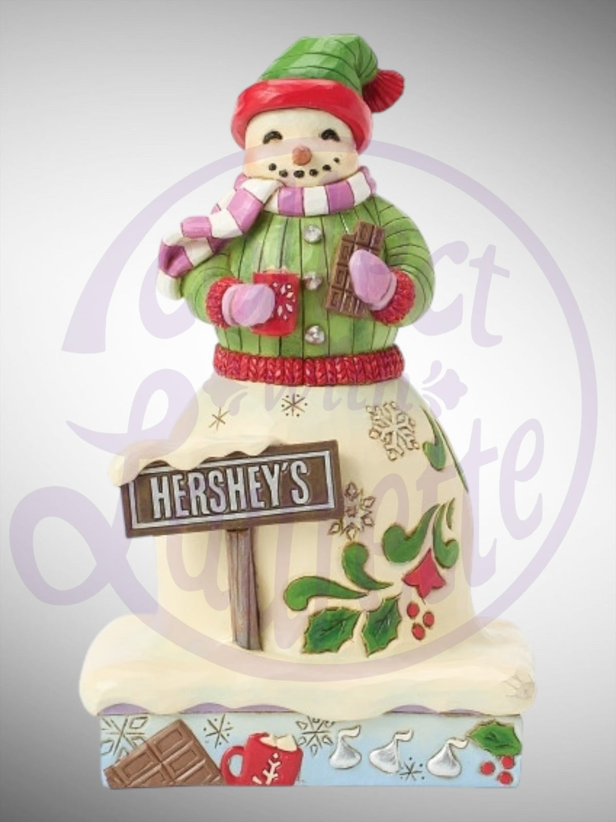 Jim Shore Hershey Collection -  Chocolaty Cheer Snowman with Sign Figurine